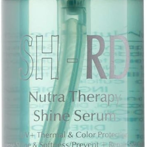 SH-RD Nutra-Therapy Shine Serum. Defrizz. UV + Thermal & Color Protection. Intense Shine and Softness. Prevent + Repair Split Ends. Replenish Moisture